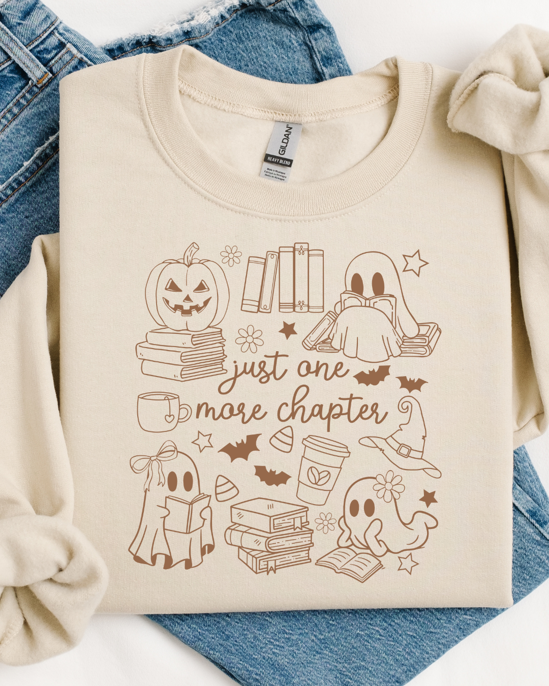 Just One More Chapter Ghost Halloween Book Lover Sweatshirt