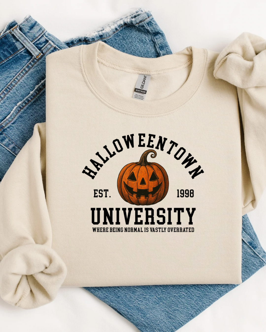 Halloweentown University Crewneck Sweatshirt | Vintage Halloween Pumpkin Sweater